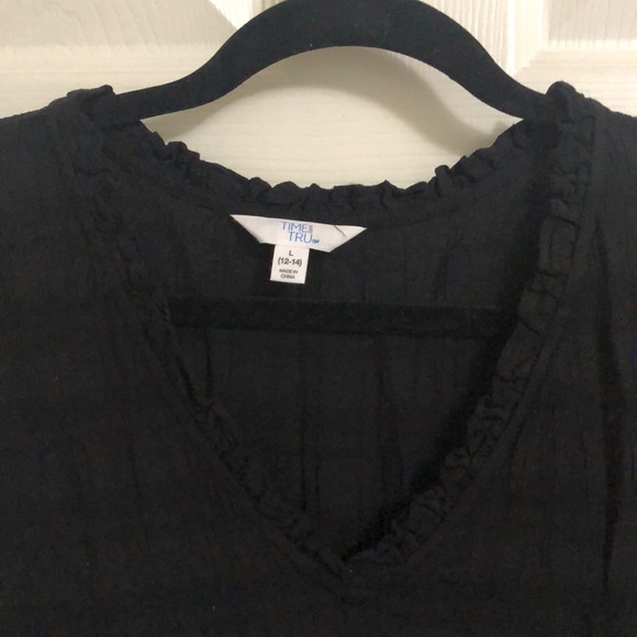 Black long sleeve peplum top - Picture 3 of 3